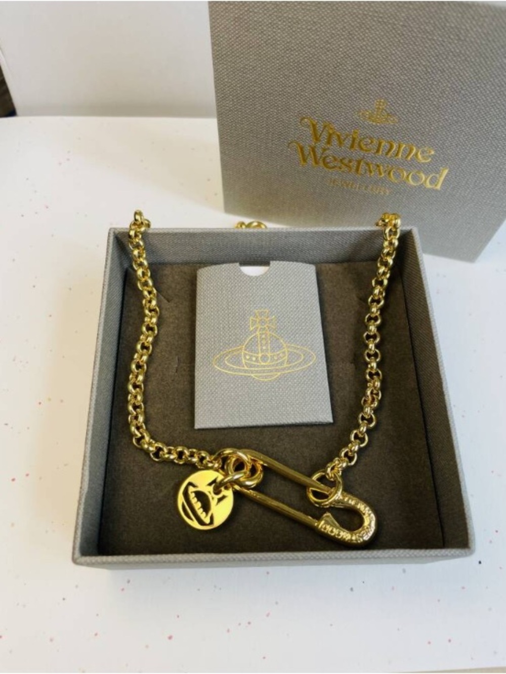 Vivienne Westwood Gold Saftety Pin Necklace